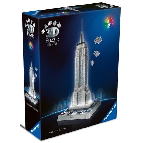 Puzzle 3D Ikoniska - Empire State Building upplyst