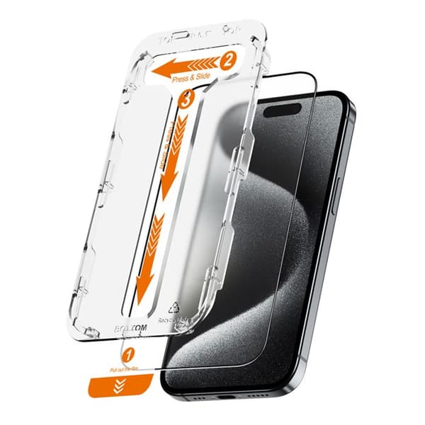 Härdat Glas - CRONG - EasyShield 2-Pack - iPhone 15 Pro Max - Transparent - Skärm Skydd Transparent