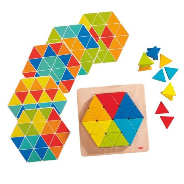Monteringsspel - HABA - Magiska trianglar - Flerfärgad - Trä