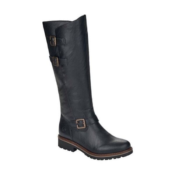 REMONTE R6590 damstövlar - 3,5 cm bred klack - Dragkedja - Svart läder Svart 41