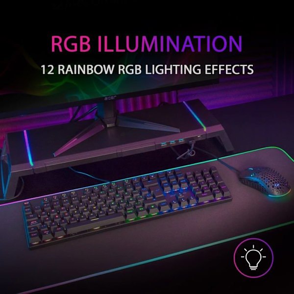 Mekaniskt spelartangentbord (brun switch) Mars Gaming MK422 RGB (svart)