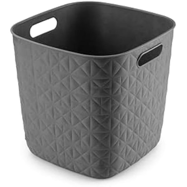 Förvaringskorg - CURVER - Softex 15L - Lätt - Stapelbar - 100% återvunnen - Grå - 27 x 27 x 26 cm Grå