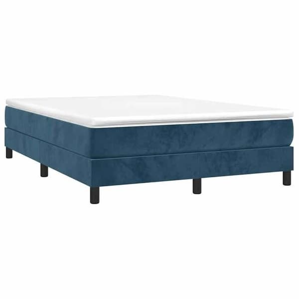 vidaXL Sängram med lameller mörkblå 140x200 cm sammet 3120776 mörkblå