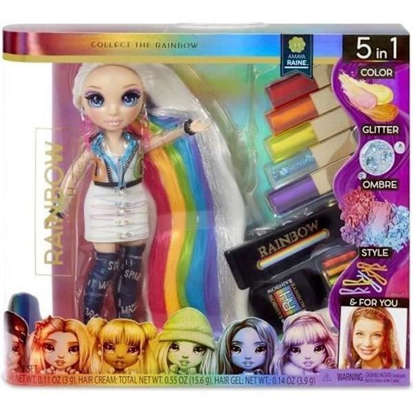 Rainbow High Hair Studio|Hair Studio - 1 docka 27 cm + hårfärgningsprodukter och tillbehör Flerfärgad