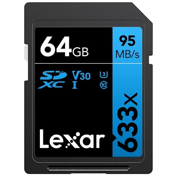 LEXAR SD-kort - SDHC - 64GB - UHS-I U1 / Class10 - Upp till 95 MB/s