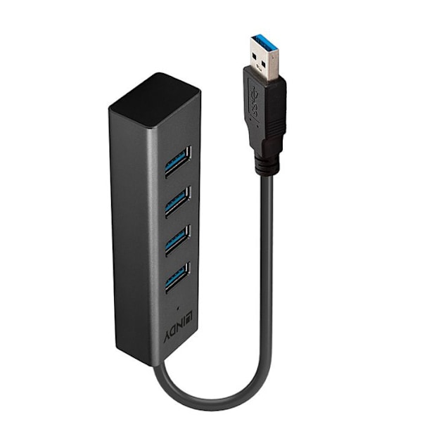 LINDY Hub USB 3.0 4 portar Aluminium Grå