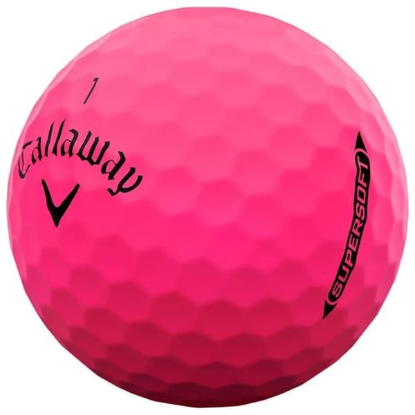 Låda med 12 Callaway Supersoft Rosa Golfbollar Ny rosa