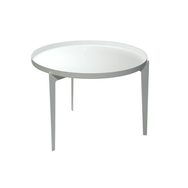 Covo® - MN21-BC - COVO(R) Illusion sidobord, rostfritt stål, vit, 45 x 36 cm