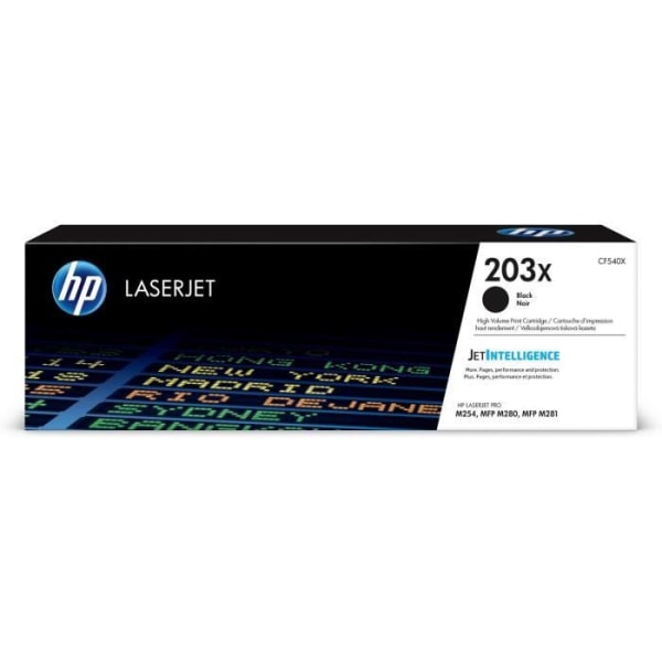HP 203X svart tonerpatron med hög kapacitet för HP Color LaserJet Pro M254/M280/M281