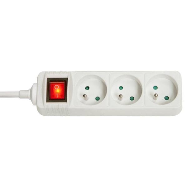 Strömbrytare - LINDY - 3680 Watt - 3 uttag - 1,4 m - Vit