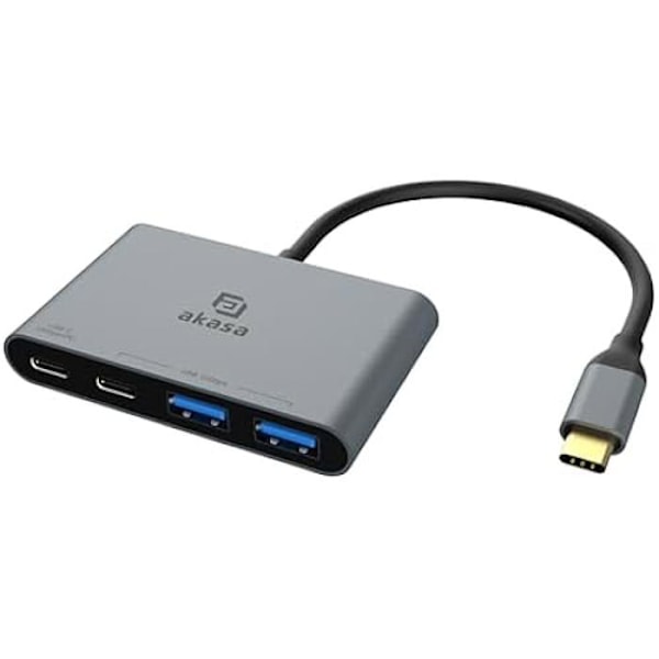 USB-hubb - AKASA - Aluminium 4 i 1 - 10 Gbps - 4 portar - Kompatibel med Mac/Windows/Linux