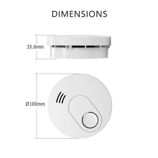 ELRO FS1510 rökdetektor med magnet - 10 års batteri - Europeisk standard EN14604 - 2 st Vit