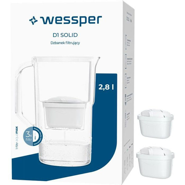 Karaffel med filter Wessper Karaffel med filter D1 SOLID + 3 filter (WES203-NB-3PROMO)