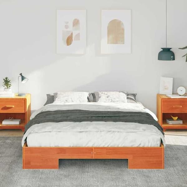 vidaXL Sängram Brun 150 x 200 cm 873027