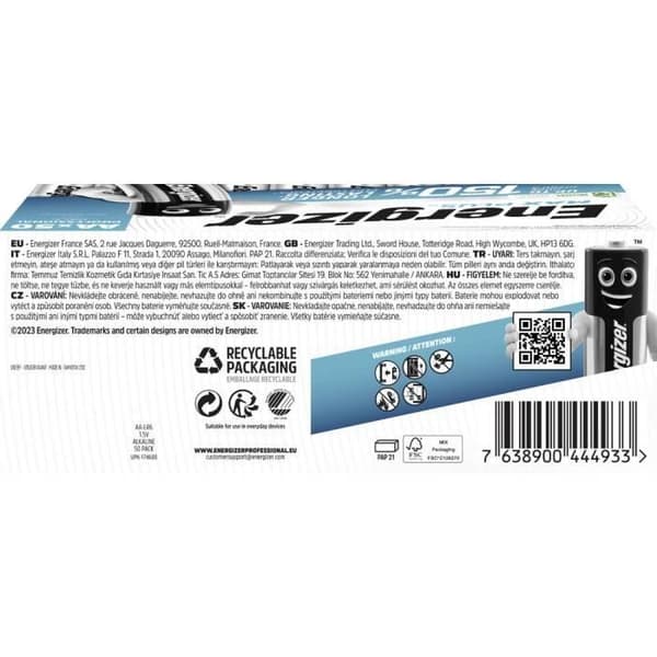 Energizer Max Plus LR6 (AA) alkaliskt batteri 1,5 V 50 st.
