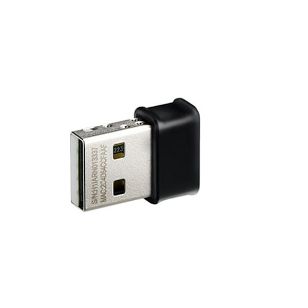 AC1200 Dual-Band USB 2.0 Wi-Fi-adapter/dongel - ASUS - USB-AC53nano - MU-MIMO-teknik - Svart
