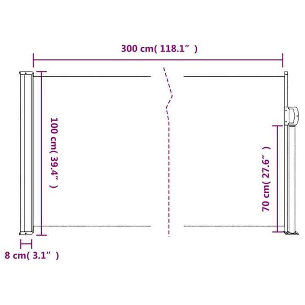 vidaXL Retractable sidoventil beige 100x300 cm 4004270