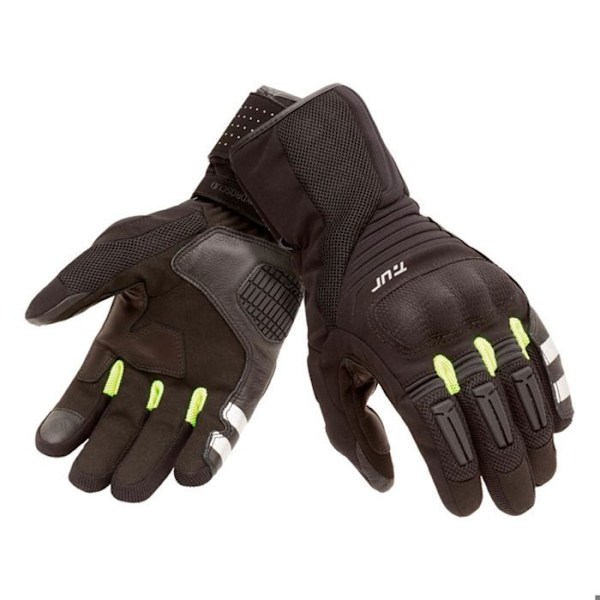 Gants motorcykel alla säsonger utan dubbel certifiering Tucano Urbano svart-gul fluo XL