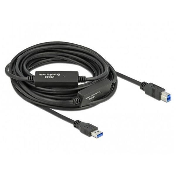 DeLock USB 3.2 Gen 1 USB Typ-A till USB Typ-B-kabel 10 m - 85380