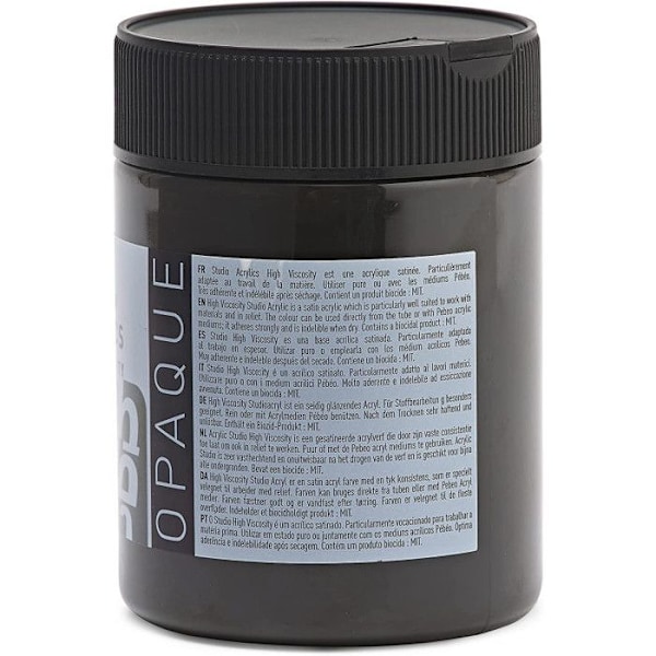 Akrylfärg - PÉBÉO - 500 ml - Färg Svart - Mixad - Utbildande Svart