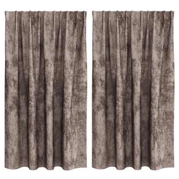 Gardiner 2 st med öglor Cappuccino 140x140 cm