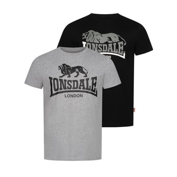 T-shirt Lonsdale Loscoe (x2) marlgrå/svart M