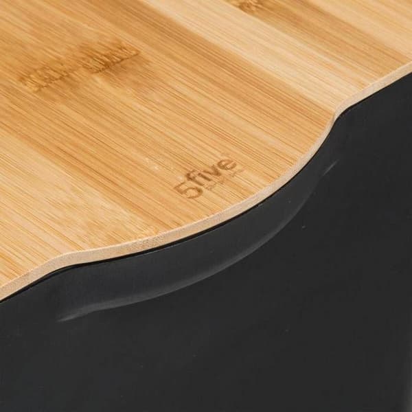 Plastlåda med bambulock 6,5L - 5 five simply smart Svart