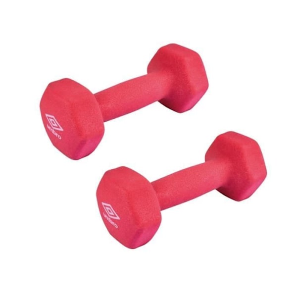 Hantlar 2 KG - UMBRO - Set med 2 hexagonala neoprenhantlar - Bodybuilding - Tyngdlyftning rosa