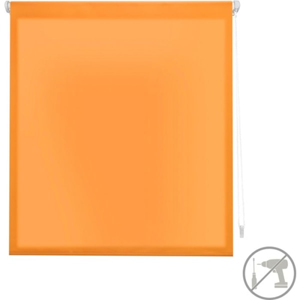 Butik Rullgardin - BLINDECOR - AURE - Genomskinlig Slät - Installation UTAN VERKTYG - 52x180 cm Orange