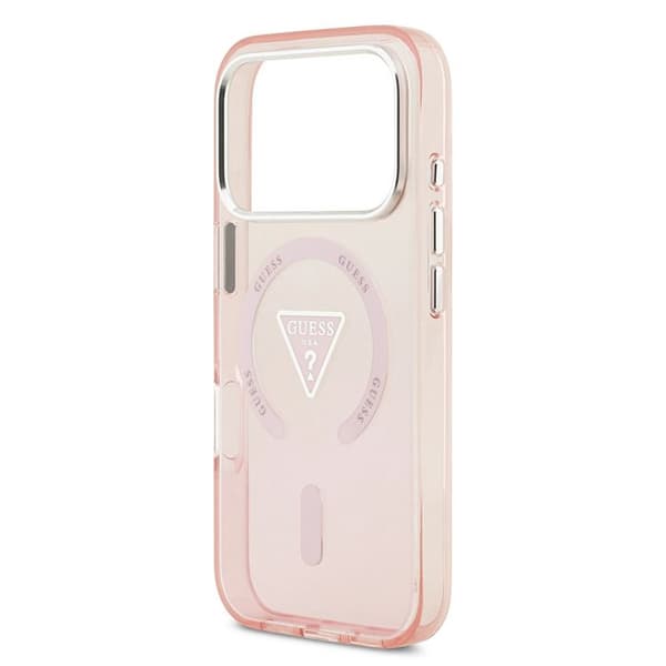 Coque Guess IML Gradient Triangle Logo MagSafe för iPhone 17 Pro - Rosa Rosa