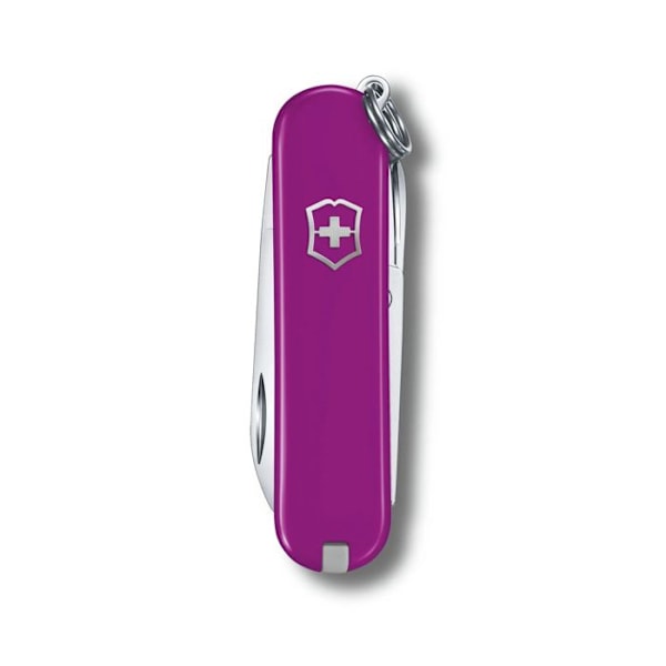 Klassisk fickkniv från märket Victorinox 0.6223.23B1, Klassisk SD-modell i söt druvfärg. Kniv med 7 funktioner.