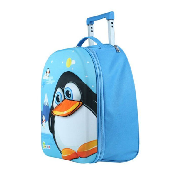 Resväska eller bagage säljs ensam Bayer chic 2000 - 390 40 - Bouncie Barn resväska på hjul 3D Penguin mönster Blå 40 cm