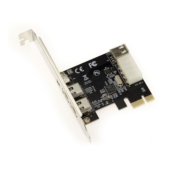 PCI EXPRESS PCIe till FireWire 400 IEEE1394a 2+1 port 6-punkts och 4-punktskort med Via VT6315 Chipset. Med Ilink sladd och