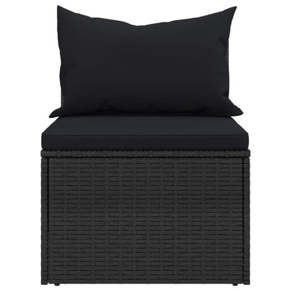 vidaXL Centrala trädgårdssoffor och kuddar 2st Svart Flätad resin 362332