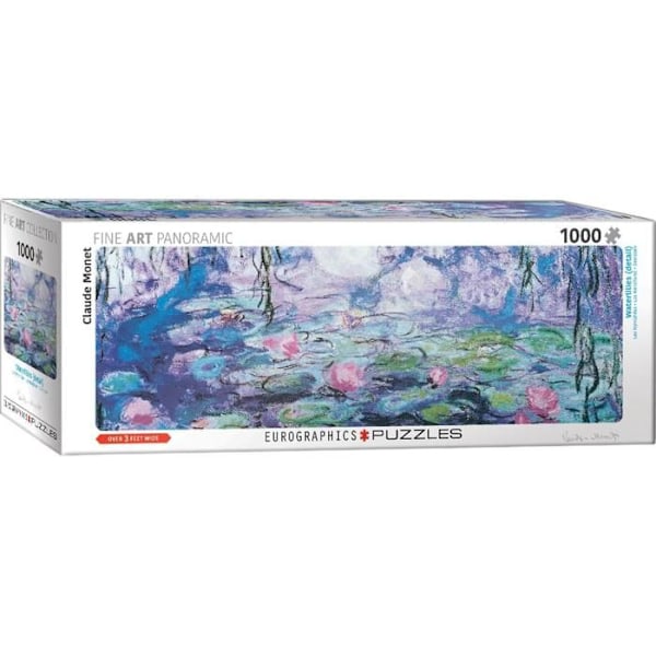 Pussel 1000 bitar panoramisk: Claude Monet: Nymferna Flerfärgad