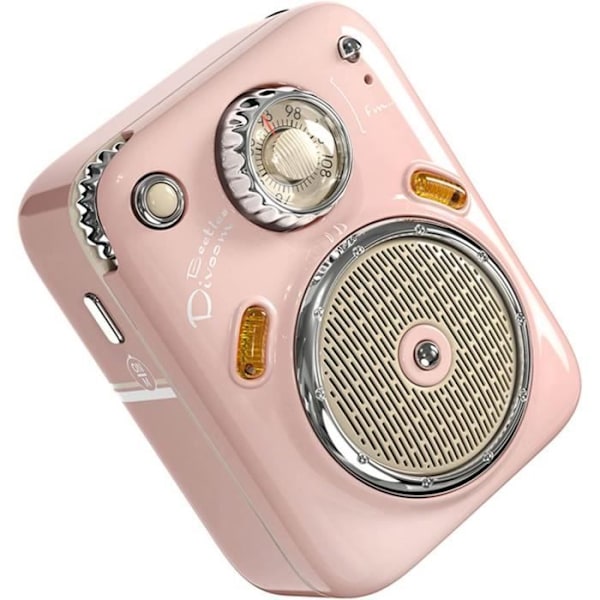 Bärbar radio - Divoom - Beetles Mini B - FM - Bluetooth - LED RGB Flerfärgade Rosa