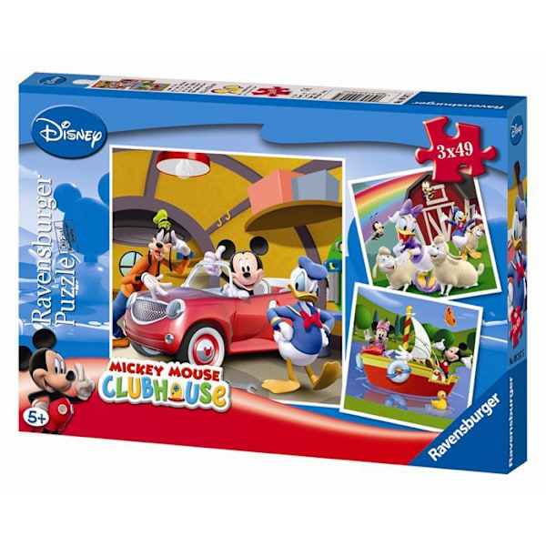 MICKEY MOUSE pussel 3x49 bitar - Ravensburger - Uppsättning av pussel för barn från 5 år