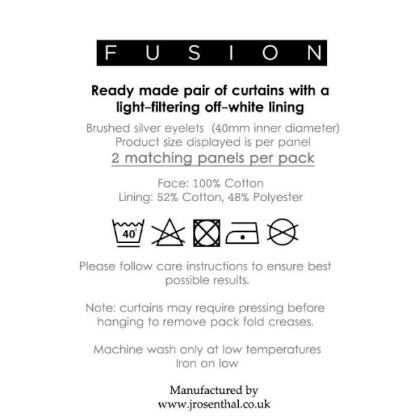Gardiner - Fusion - 100 % bomull - Grå - 116,8 cm x 137,2 cm - Genomföring Grå, gul