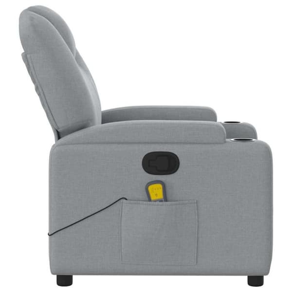 vidaXL Liggande massagestol ljusgrå tyg 372377