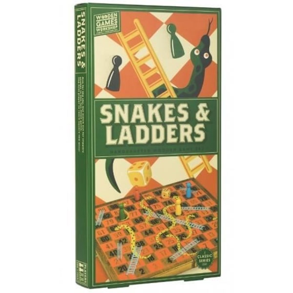 Snakes and Ladders Brädspel - Professor Pussel - Barn - Trä - Brun