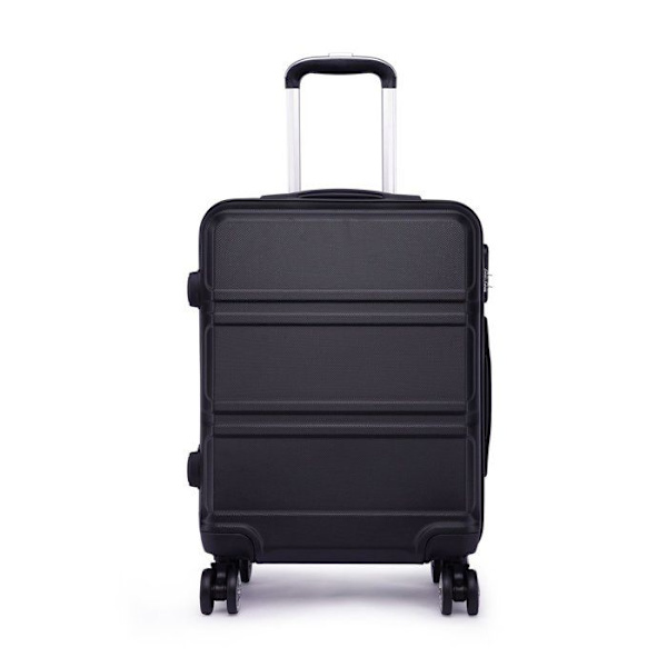 Kono - K1871L BK 24 - Medium Fashion resväska 24 tums resväska ABS hård resväska 4 resevagns resväskor (24" svart)