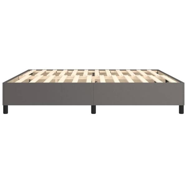 vidaXL Sängram med ribbor grå 200x200 cm konstläder 3121069 grå