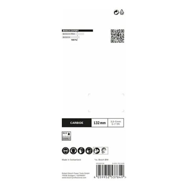 Svärd för sticksåg - BOSCH EXPERT - T 367 XHM - 3 svärd - Karbidteknologi - 132 mm