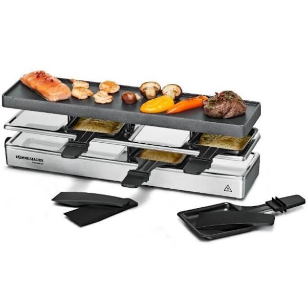 Raclette/Grill - Rommelsbacher - RC 800 - 725 W - 4 personer - Svart/Silver Svart silver