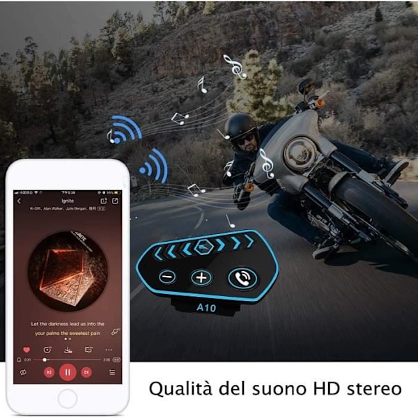 TOPRUI Bluetooth-hjälm för motorcykelhjälm