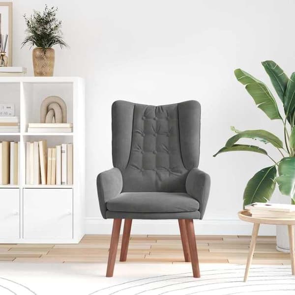 vidaXL fåtölj Mörkgrå 63 x 67 x 94 cm Sammet 42001815