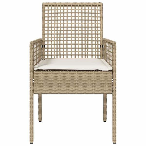 vidaXL Trädgårdssoffa 2 st Beige 55 x 53 x 85 cm polyrotting 42003449