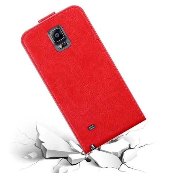 Coque - CADORABO - Samsung Galaxy NOTE 4 - Röd - Syntetiskt läder - Magnetisk stängning Röd