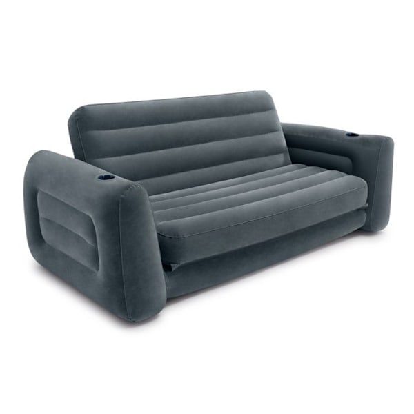 INTEX 66552 Dubbel 2-sits uppblåsbar bäddsoffa 203x224x66 - Grå - Plast - Harts - Tyg Grå