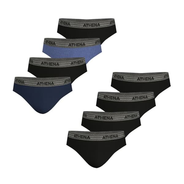 8-pack kalsonger herr Ecopack Basic Bomull Athena Blå-Svart-Blå melerad-Svart-Svart-S XXL